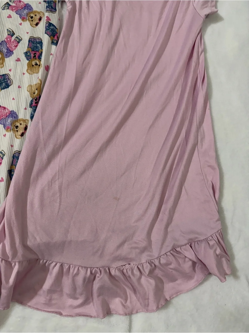 dELiA*s Girls' Teddy Print Ruffle Tank Top - Pink & White